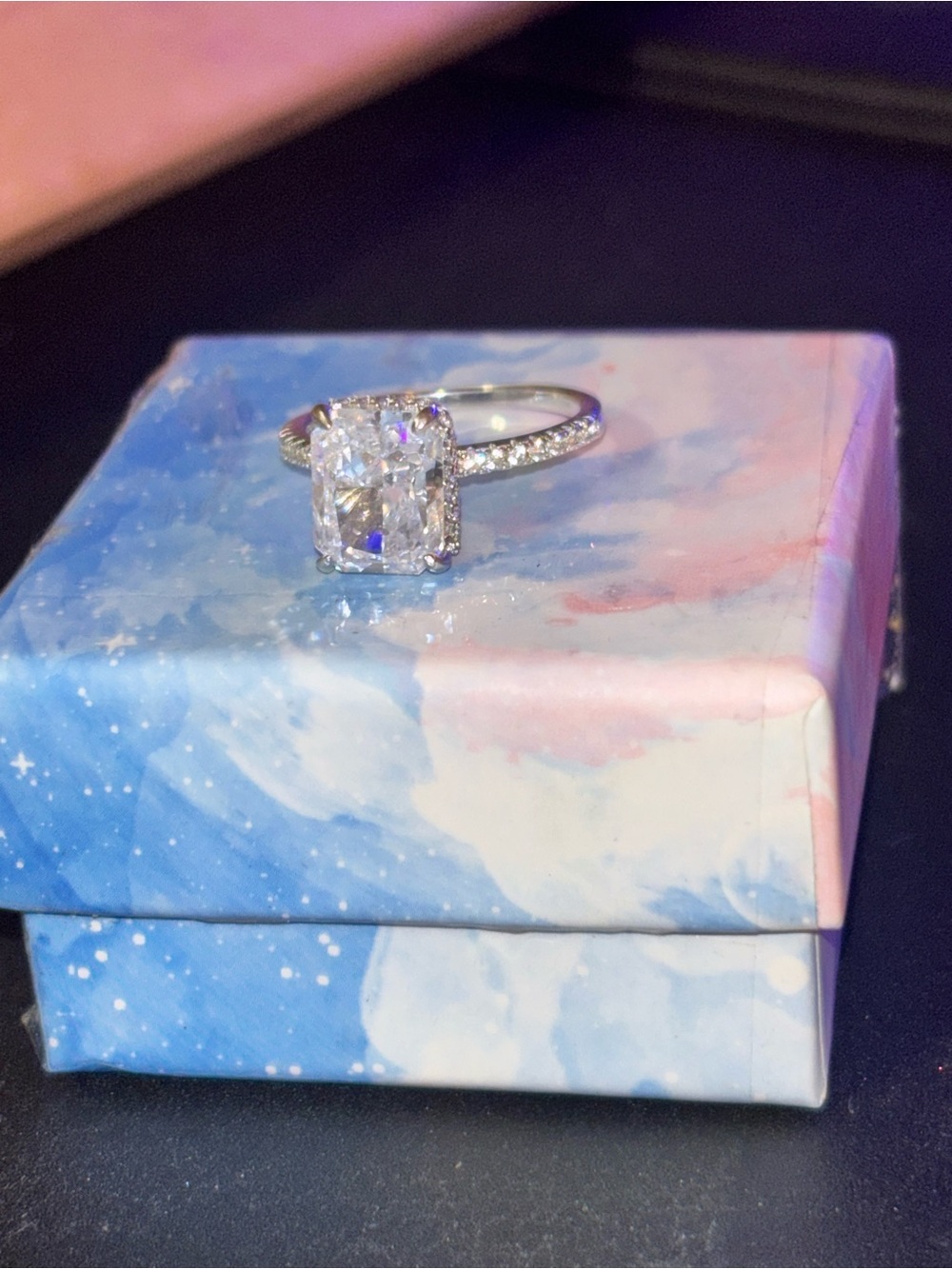 Classic Cushion Cut Solitaire Engagement Ring in Silver